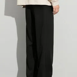 dockstreet Men Loose Fit Black Cotton Blend Trousers image 2