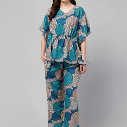 FFLIRTYGO Printed Kaftan Night suit-picture-29