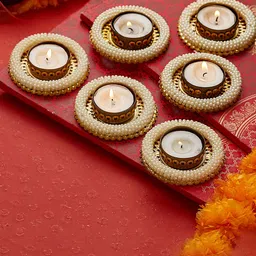 TIED RIBBONS White Candle Holder image 1