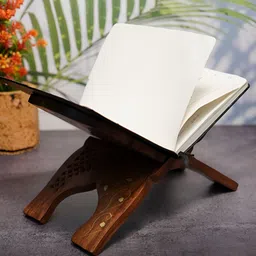 ADA Handicraft Brown Self Design Super Strong Wooden Polished Holy Book Stand image 5