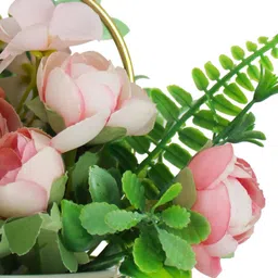 TIED RIBBONS Pink Rose Artificial Flowers and Plants With Stand image 5