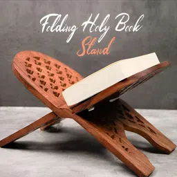ADA Handicraft Brown Self Design Super Strong Wooden Polished Holy Book Stand image 2
