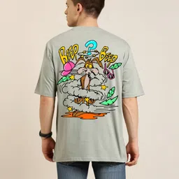 clickwell trending Men Printed, Typography Round Neck Cotton Blend Grey T-Shirt-picture-15