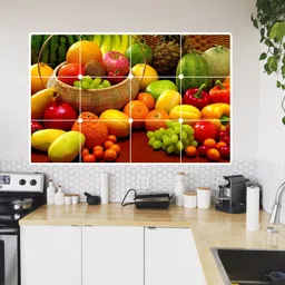 imression wall 231.14 cm Veg and Fresh fruits Wallpaper/Wall Sticker Multicolour Kitchen Wall Coverings Area ( 60Cm X 91Cm ) Self Adhesive Sticker image 3