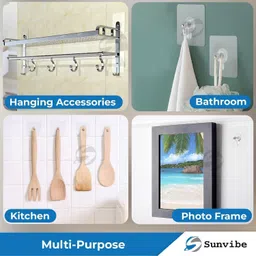 hi-hope Self Adhesive Nail Hook for Wall, Photo Frame and Wall Clock Hanging Hook 10 image 5