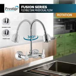 prestige FUSION Sink Mixer Flex Silver Kitchen Mixer Faucet image 3