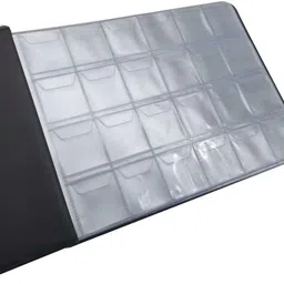 mopslik 240 Pockets Coin Holder Collection Coin Storage Album Book for Collectors For 3X3 CM Coins (Black) Album image 3