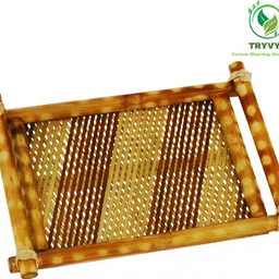 tryvyn Handcrafted Bamboo Serving Tray – Eco-Friendly Tea & Snack Tray Tray Serving Set image 2