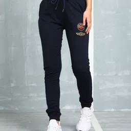Women Embellished Blue Track Pants-image-26