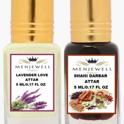 Menjewell Set Of 2 Yellow & Brown Lavender Love & Shahi Darbar Attar-picture-23