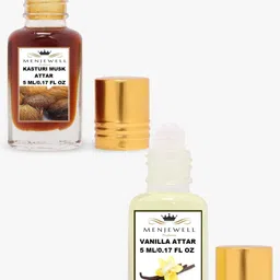 Menjewell Set Of 2 Kasturi Musk & Vanilla Attar image 2