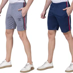 proxima Pack of 2 Color Block Men Blue Basic Shorts, Bermuda Shorts, Night Shorts, Running Shorts, Chino Shorts, Boxer Shorts-picture-28