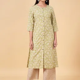 RANGMANCH BY PANTALOONS Floral Printed Round Neck Straight Kurta-picture-41