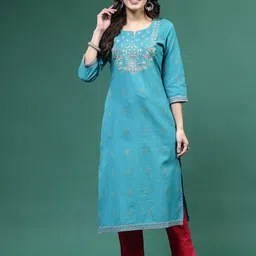 Sangria Embroidered Straight Kurtas-picture-13
