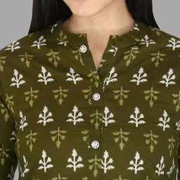 KANNAHI Ethnic Motifs Woven Design Printed Cotton A-line Kurta image 5