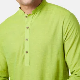 indus route by Pantaloons Mandarin Collar Pure Cotton Kurta image 5