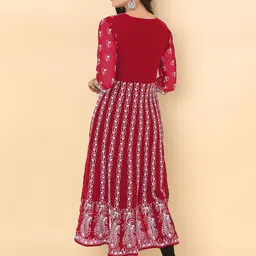 here&now HERENOW Chikankari Embroidered Thread Work Georgette Anarkali Kurta image 2