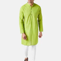 indus route by Pantaloons Mandarin Collar Pure Cotton Kurta image 2