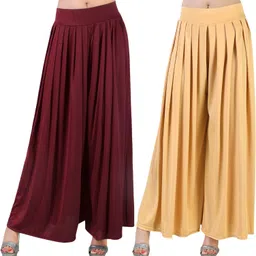 usman entreprises Women Regular Fit Gold Lycra Blend Trousers-picture-14