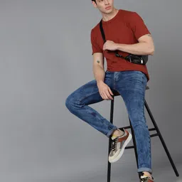 urbano fashion Men Slim Mid Rise Blue Jeans image 4