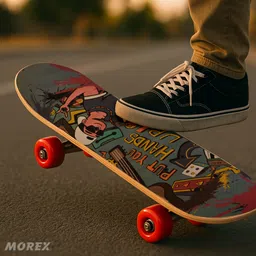 Morex Wooden Printed Skateboard with High Rebound Wheels for Kids, Boys & Girls 26 inch x 6 inch Skateboard-image-54