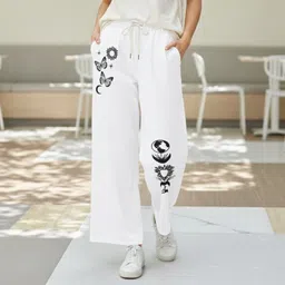 squirtle Pack of 4 Women Loose Fit Multicolor Lycra Blend Trousers image 3