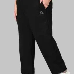 Women Solid Black Track Pants-image-12
