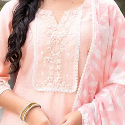 Label Khoj Ethnic Motifs Embroidered Regular Thread Work Kurta With Trousers & Dupatta image 2