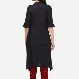 KALINI Ethnic Motifs Embroidered Regular Sequinned Kurta With Trousers image 3