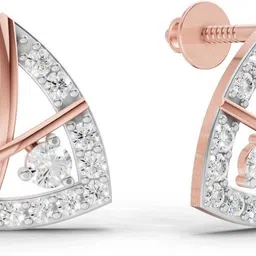 Sparkles Certified Lab Grown Diamond Rose Gold 14kt Stud Earring image 2