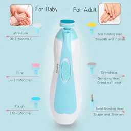 shoprix Nail Cutter Clippers Kit File for Kids Safe Electric Baby Trimmer Blue image 2