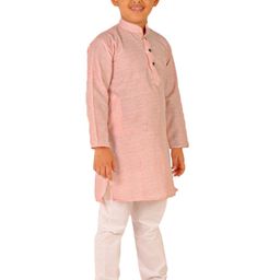 Pro-Ethic STYLE DEVELOPER Boys Orange Striped Pure Cotton Kurta with Pyjamas-picture-12