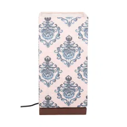 Block Print Multicolor Canvas Shade Table Lamp with Brown Base by Green Girgit image 5