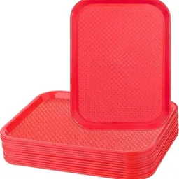 dsrpc Red Matte Square Shape Platter for Dining Table And Multipurpose Serving Tray image 3