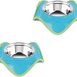 cobaka pets pets by Classic Essentials Bolge Non Slip Anti Skid Set of 2 Stainless Steel Pet Bowl-picture-16