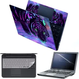 Anweshas 4 in 1 Combo Pack with Laptop Skin Sticker Decal, Palmrest Skin, Screen Protector, Key Guard for 15.6 Inch Laptop - Tiger Fantasy Digital Art Combo Set-picture-13
