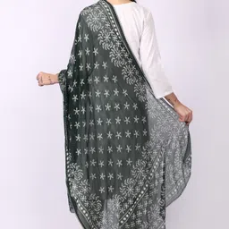 xpant Chiffon Printed Dark Green Women Dupatta image 5