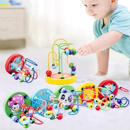 bloombec Wooden Bead Maze | Montessori Motor Skills Development | Educational Toy WBM_02 image 1