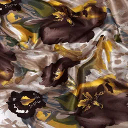 cortina Brown Polyester Floral 7ft Semisheer Eyelet 2 Pc Door Curtains image 5