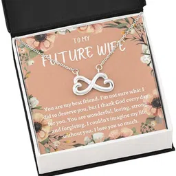 rakva future wife necklace gift you are my bestfriend necklace Zircon Silver Pendant Set-picture-12