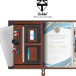 zestale PU Leather Multipurpose File Folder/Document Holder/certificate file(20 Leaves) image 1