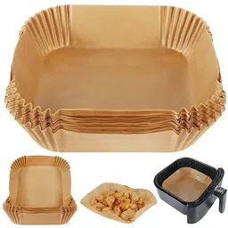 ycvariyaenterprise 100PCS Square Air Fryer Paper Disposable Paper, Baking Paper & Oil-proof Airfryer Tray image 5