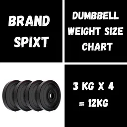 spixt 12 kg 12KG (3KGX4=12KG) PVC DUMBBELL, GYM & HOME COMBO SET FOR EXERSICE & FITNESS, Home Gym Combo image 5