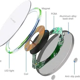 GIANAC Wireless Charger for iPhone 17/16/15/13/12/11 Series,Galaxy [Non-MagSafe]_White Charging Pad image 3