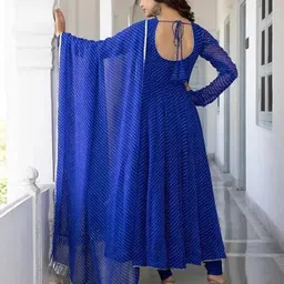 arnaa fashion Applique Georgette Stitched Anarkali Gown image 5