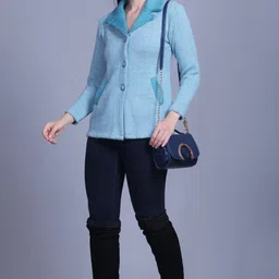 areemas Suede Solid Coat For Women-picture-39