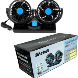 sellrider Universal Car Fan 12V 360 Degree Rotatable Dual Head 2 Speed Quiet Strong Dashboard Auto Cooling Air Fan for Fortuner-F30 quality Car Fan 12V Car Interior Fan Car Interior Fan image 2