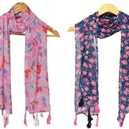 stolevilla Printed Chiffon Women Multicolor Scarf, Stole, Fancy Scarf-picture-23