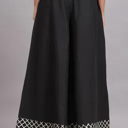 aarmad Women Flared Black Viscose Rayon Trousers image 2