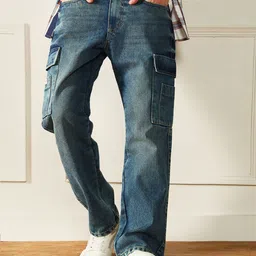 dennis lingo Men Relaxed Fit Mid Rise Dark Blue Jeans-picture-12